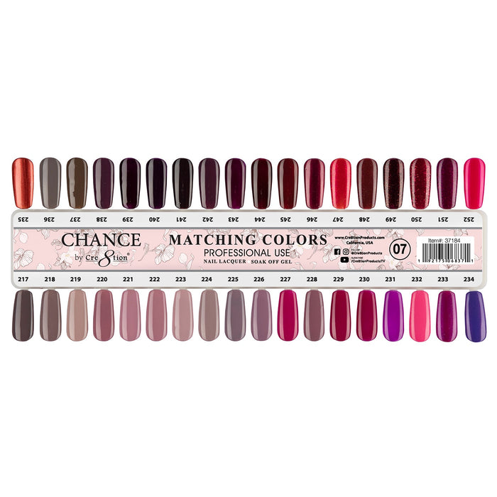 Chance Gel Polish & Nail Lacquer (by Cre8tion), Tips Sample #07 Winter Wishes (From 217 To 252)