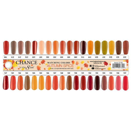 Chance Autumn Spice Collection, Counter Foam Display Color Chart, 37192