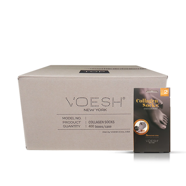Voesh ARGAN OIL & OLIVE OIL Collagen SOCKS, BOX, VFM512COL (Pk: 100 pairs/box, 400 pairs/case)