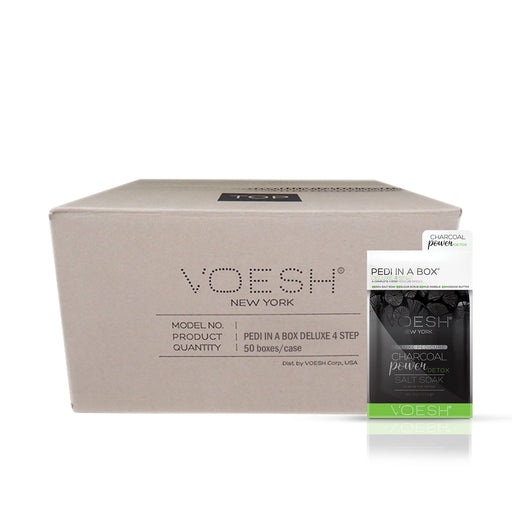 Voesh CHARCOAL POWER Pedi in a Box Deluxe 4 Step, CASE, 50 packs/case, VPC208 CHL