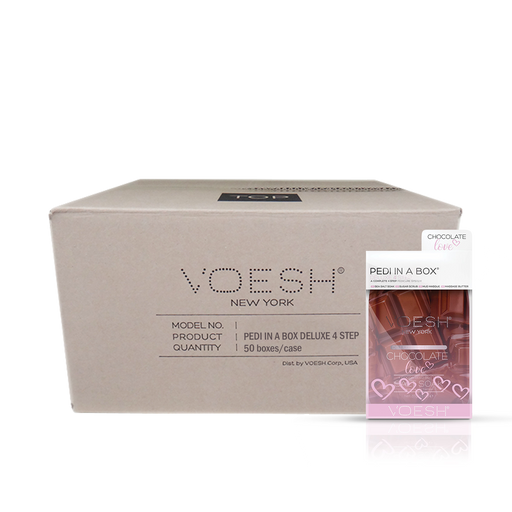 Voesh CHOCOLATE LOVE Pedi in a Box Deluxe 4 Step, CASE, 50 packs/case, VPC208 CHO