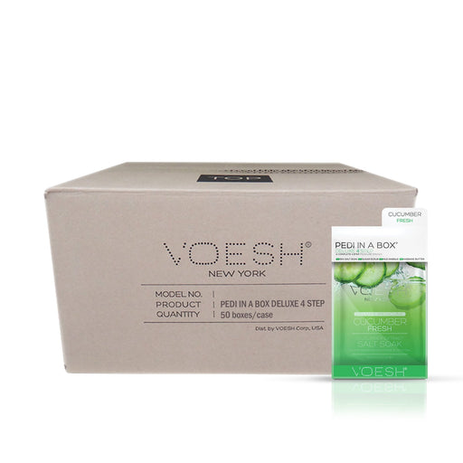 Voesh CUCUMBER FRESH Pedi in a Box Deluxe 4 Step, CASE, 50 packs/case, VPC208 CMB