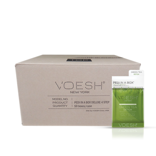 Voesh GREEN TEA Pedi in a Box Deluxe 4 Step, CASE, 50 packs/case, VPC208 GRT