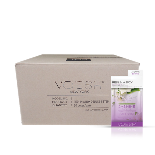 Voesh  JASMINE SOOTHE Pedi in a Box Deluxe 4 Step, CASE, 50 packs/case, VPC208 JSM