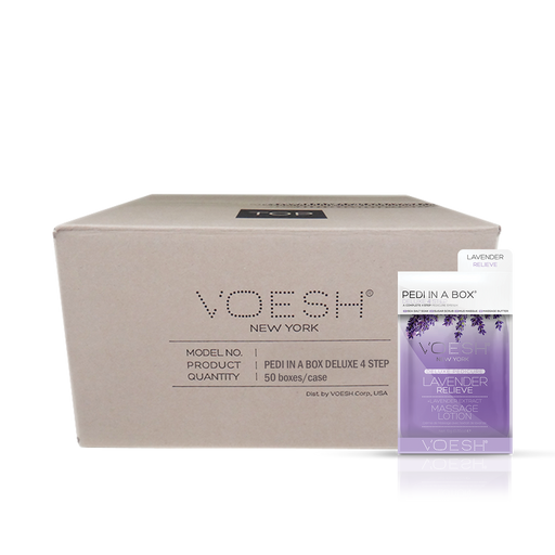 Voesh LAVENDER RELIEVE Pedi in a Box Deluxe 4 Step, CASE, 50 packs/case, VPC208 LVR
