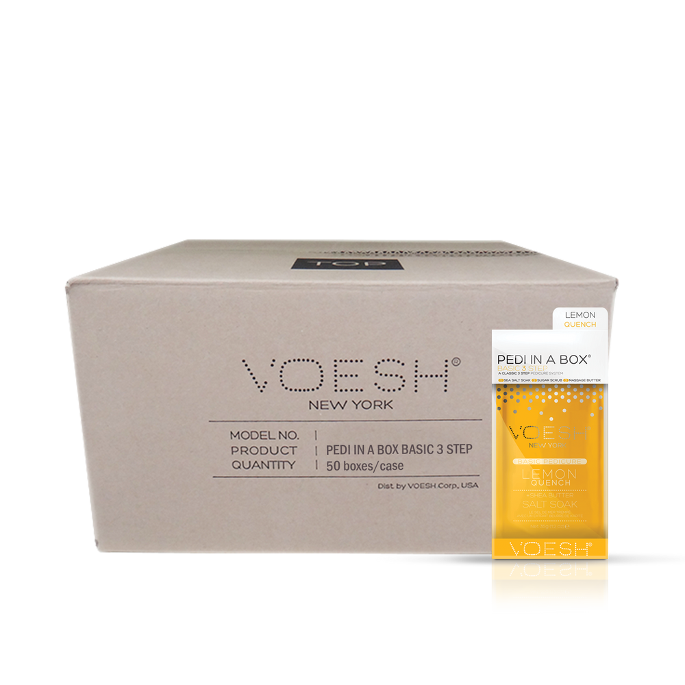 Voesh LEMON QUENCH Pedi in a Box Basic 3 Step, CASE, 100 packs/case, VPC118 LMN