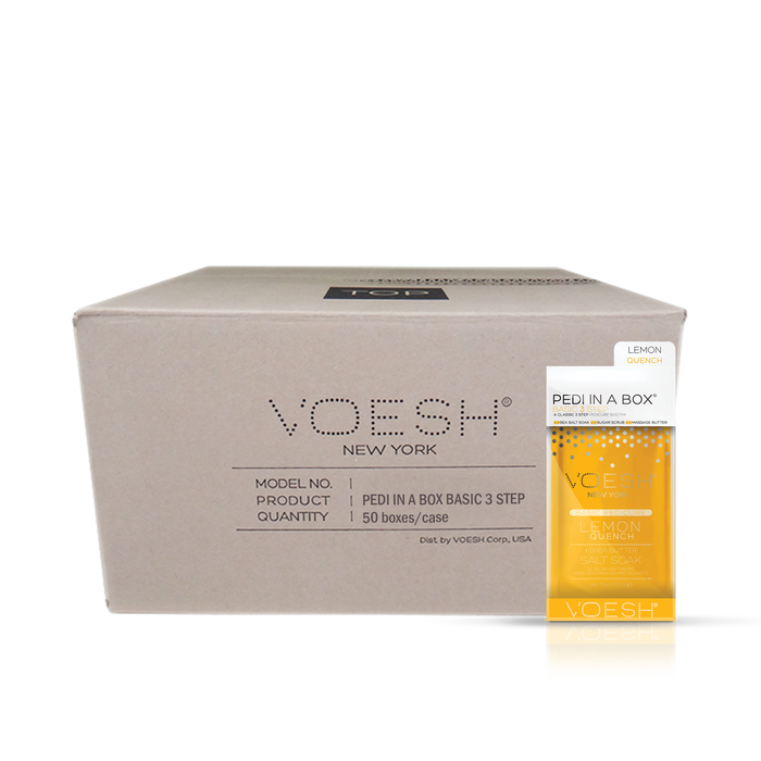 Voesh LEMON QUENCH Pedi in a Box Basic 3 Step, CASE, 100 packs/case, VPC118 LMN