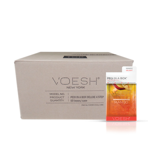 Voesh MANGO DELIGHT Pedi in a Box Deluxe 4 Step, CASE, 50 packs/case, VPC208 MNG