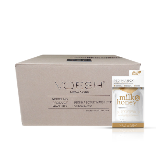 Voesh Pedi in a Box Ultimate 6 Step, CASE, MILK & HONEY, VPC607 MLK, 30 packs/case