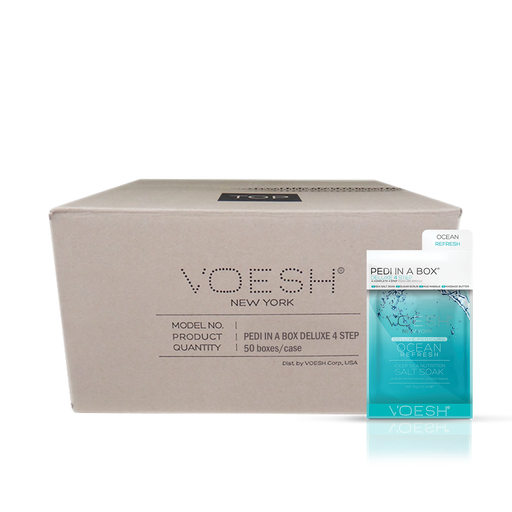 Voesh OCEAN REFRESH Pedi in a Box Deluxe 4 Step, CASE, 50 packs/case, VPC208 MRN