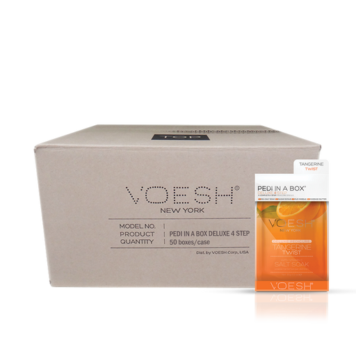 Voesh TANGERINE TWIST/GLOW Pedi in a Box Deluxe 4 Step, CASE, 50 packs/case, VPC208 TGN