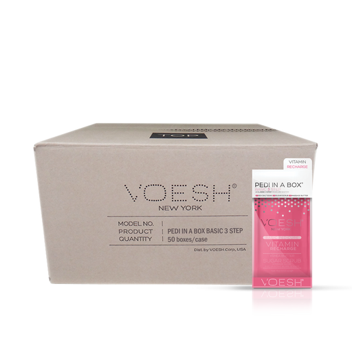 Voesh VITAMIN RECHARGE Pedi in a Box Basic 3 Step, CASE, 100 packs/case, VPC118 PGF