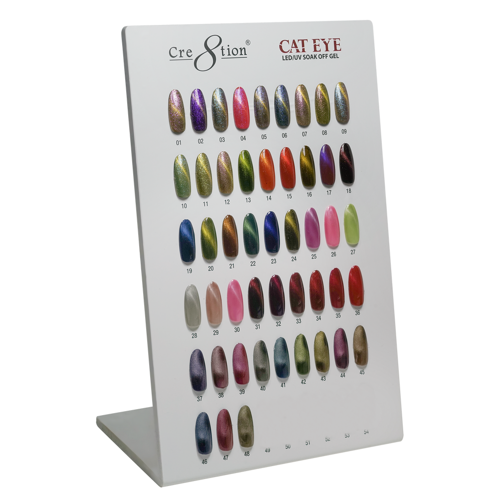 Cre8tion Cat Eye Gel, Counter Foam Display Color Chart, 48 Colors,  37049
