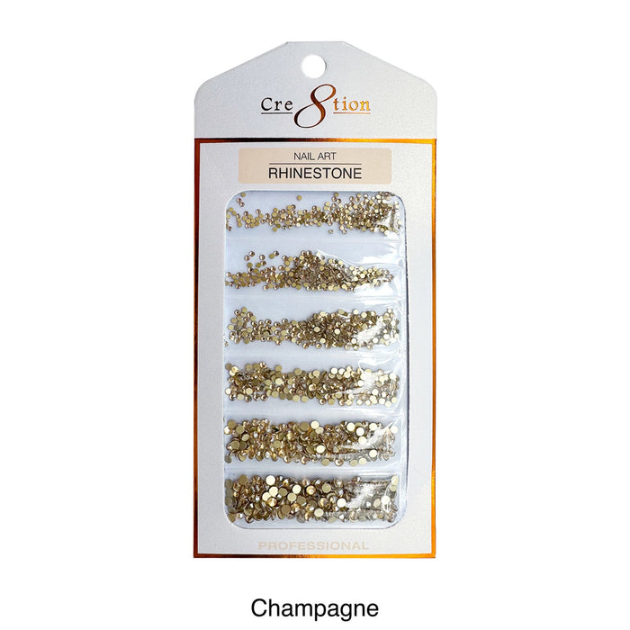 Cre8tion Rhinestone Nail Art - Champagne (Pk: 80 pcs/pack)