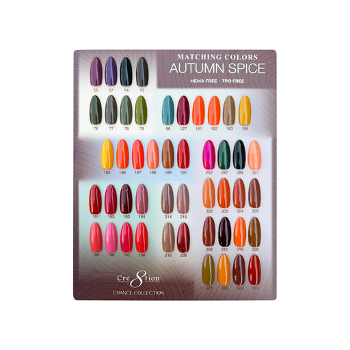 Chance Counter Display Color Chart - Autumn Spice Collection (48 Colors)