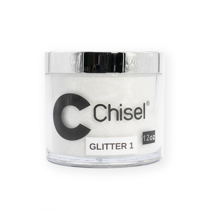 Chisel 2in1 Acrylic/Dipping Powder 12oz, Pink & White Glitter Collection, GL01 (Pk: 60 pcs/case)