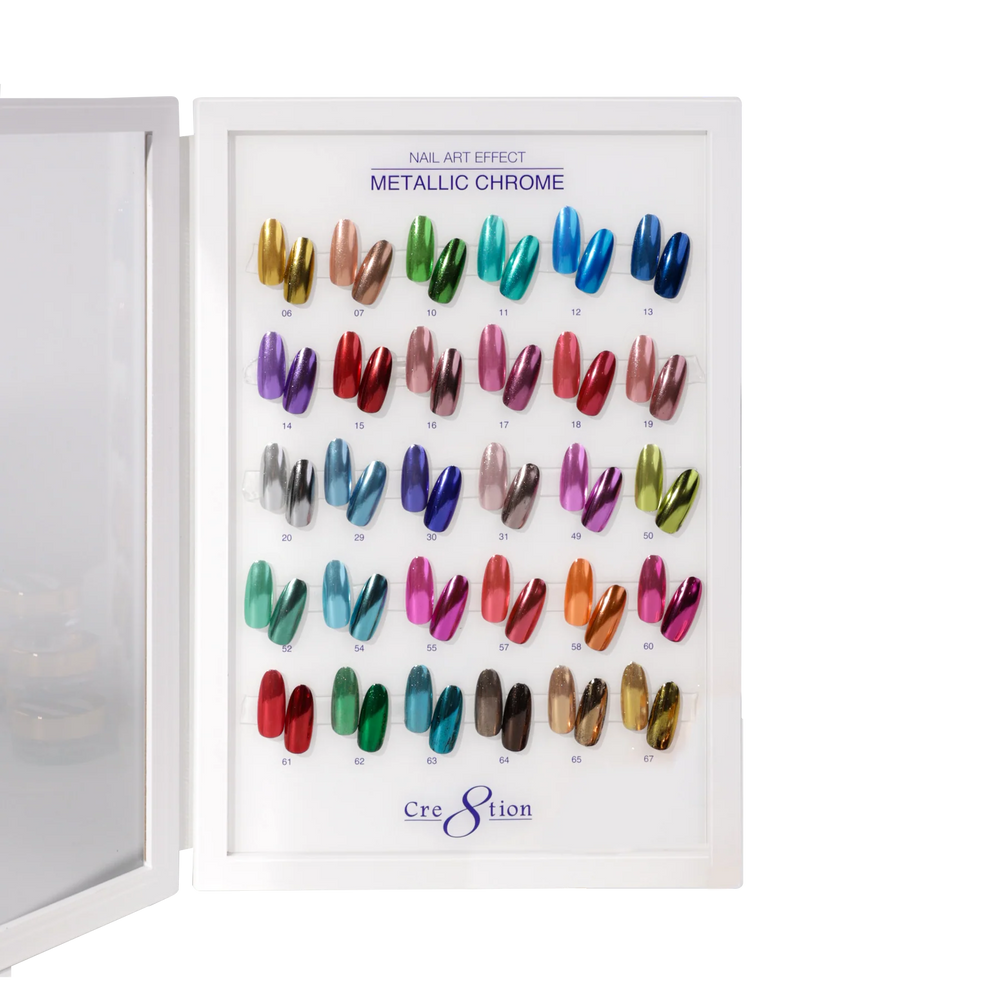 Cre8tion Acrylic Booklet - Nail Art Metallic Chrome (30 colors)