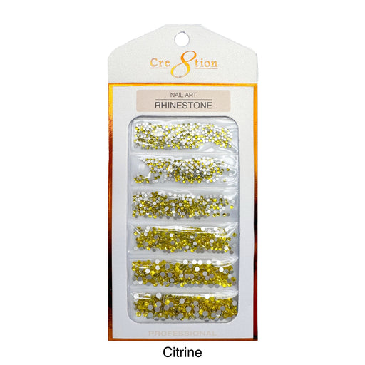 Cre8tion Rhinestone Nail Art - Citrine (Pk: 80 pcs/pack)