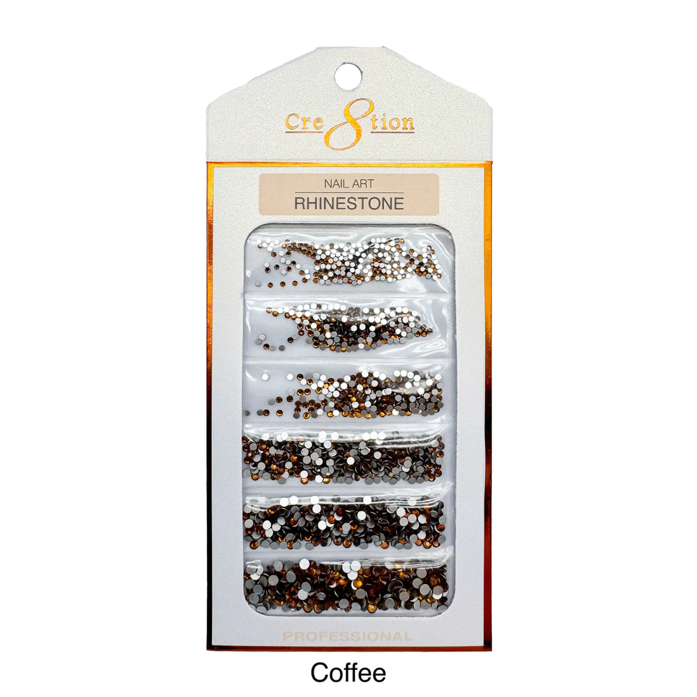 Cre8tion Rhinestone Nail Art - Coffee (Pk: 80 pcs/pack)