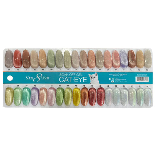 Cre8tion Cat Eye Gel, 0.5oz, Color Chart , 02, 36 Colors (From 37 to 72)