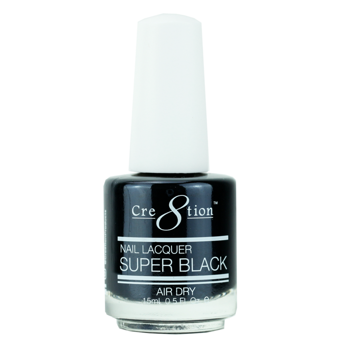 Cre8tion Nail Lacquer Super Black, 14003, 0.5oz OK0924LK