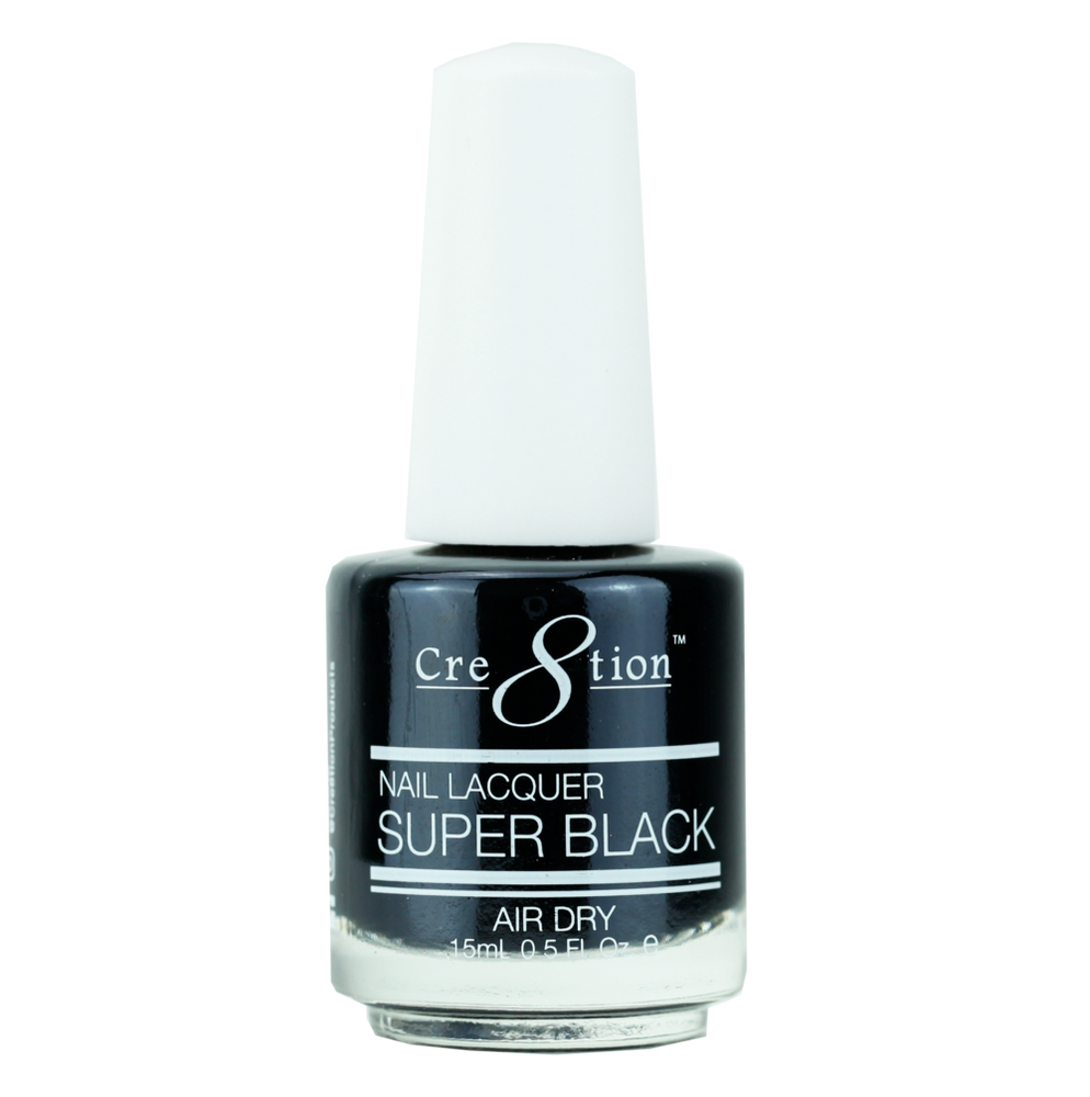 Cre8tion Nail Lacquer Super Black, 14003, 0.5oz OK0924LK