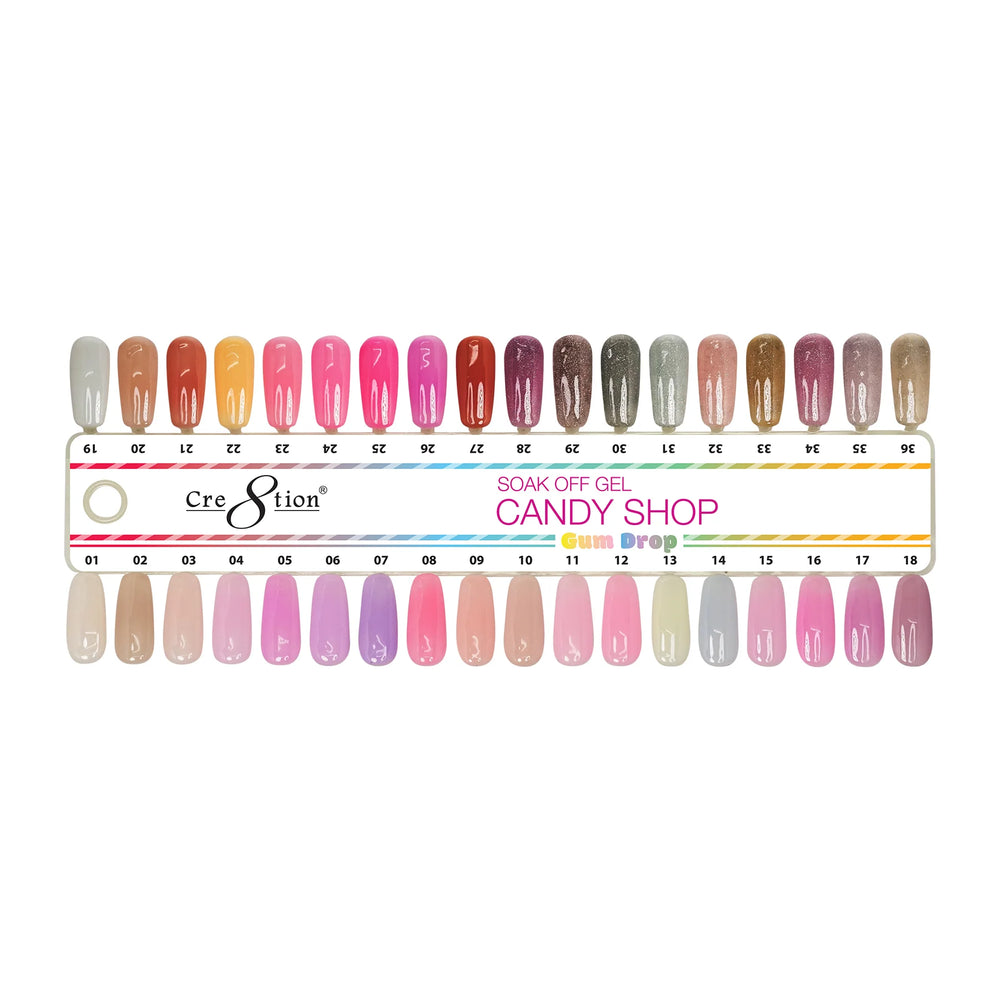 Cre8tion Candy Shop Gum Drop Gel Polish, 0.5oz, Color list note, 000