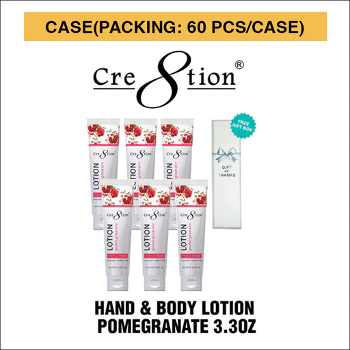 Cre8tion Hand & Body Lotion Pomegranate, CASE, 100ml (3.3oz) (Packing: 60 pcs/case)