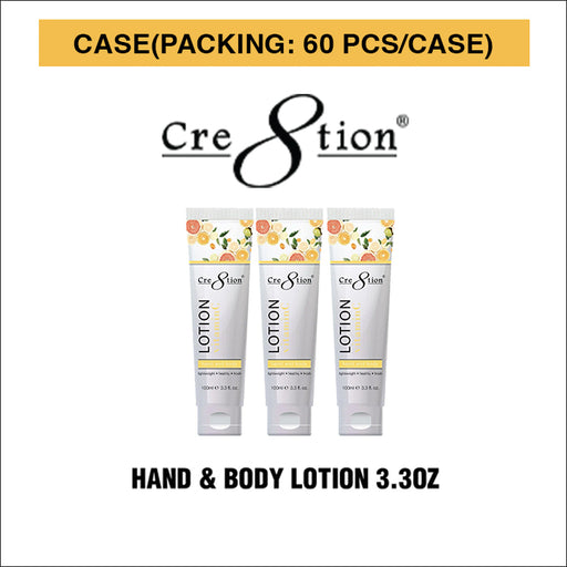 Cre8tion Hand & Body Lotion Vitamin, CASE, 100ml (3.3oz) (Packing: 60 pcs/case)