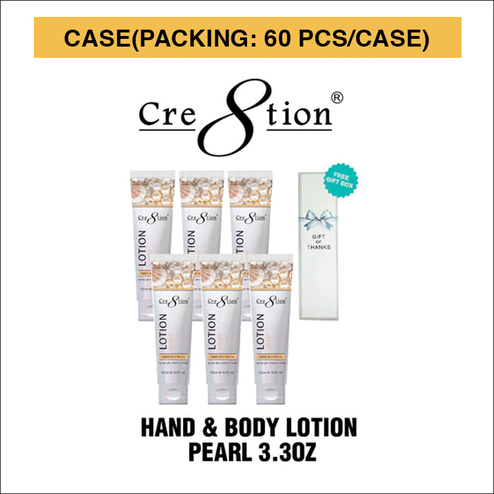 Cre8tion Hand & Body Lotion Pearl, CASE, 100ml (3.3oz) (Packing: 60 pcs/case)