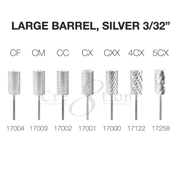 Cre8tion Silver Large Barel 3/32'', CXF, 17723 (PK: 50pcs/box)