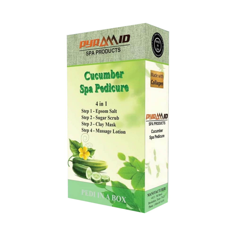 Pyramid Spa Pedicure 4in1 (Made With COLLAGEN), CUCUMBER, CASE (Pk: 50 packs/case)