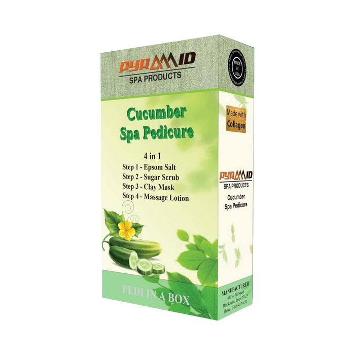 Pyramid Spa Pedicure 4in1 (Made With COLLAGEN), CUCUMBER, CASE (Pk: 50 packs/case)