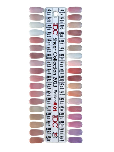 DC Duo Sample Tips #13, Sheer Collection, Full Line Of 36 Colors (From 2436 To 2471)