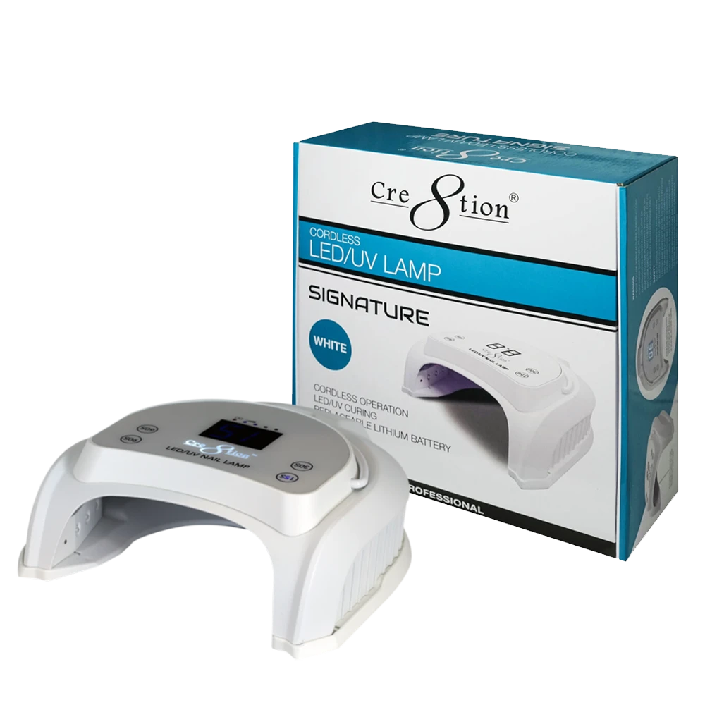 Cre8tion CORDLESS ((Khong Day)) Rechargable 48W Signature LED/UV Lamp, WHITE