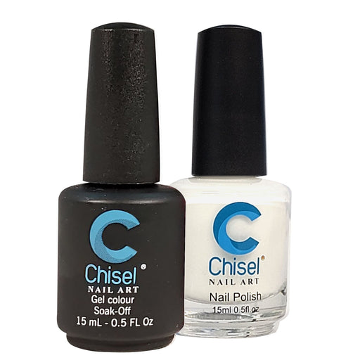 Chisel Nail Lacquer And Gel Polish, Solid Collection, SUPER WHITE, 0.5oz OK0605LK