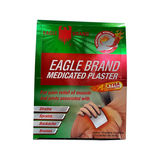 Eagle Brand Medicated Plaster, BOX (Pk: 12 packs/box, 6 boxes/case)
