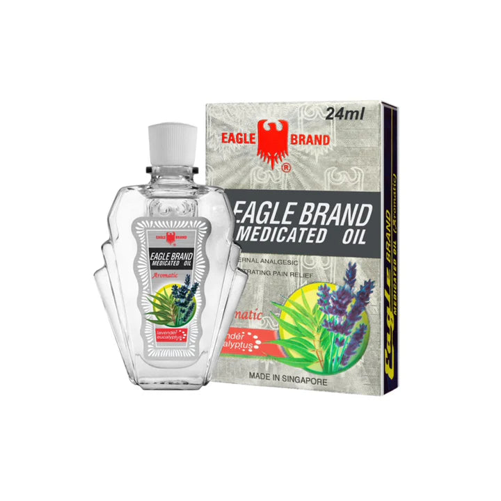 Eagle Medicated Oil, PACK, 0.8oz 24ml (Dầu trắng - Aromatic), NO FREE (Pk: 12 pcs/pack, 12 packs/case)