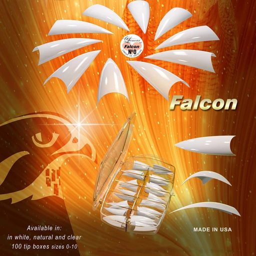 Lamour Falcon Tips Box, CLEAR (PK: 100 pcs/box, 30 boxes/case)
