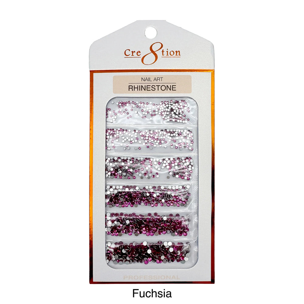 Cre8tion Rhinestone Nail Art - Fuchsia (Pk: 80 pcs/pack)