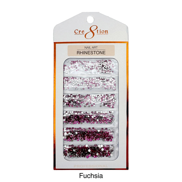 Cre8tion Rhinestone Nail Art - Fuchsia (Pk: 80 pcs/pack)