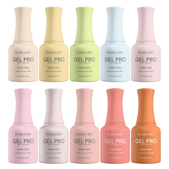Kiara Sky Gel Pro 0.5oz (HEMA & TPO Free), SPRING, 10 colors (HFG151–HFG160) Collection 000