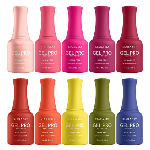 Kiara Sky Gel Pro 0.5oz (HEMA & TPO Free), SUMMER, 10 colors (HFG161–HFG170) Collection 000