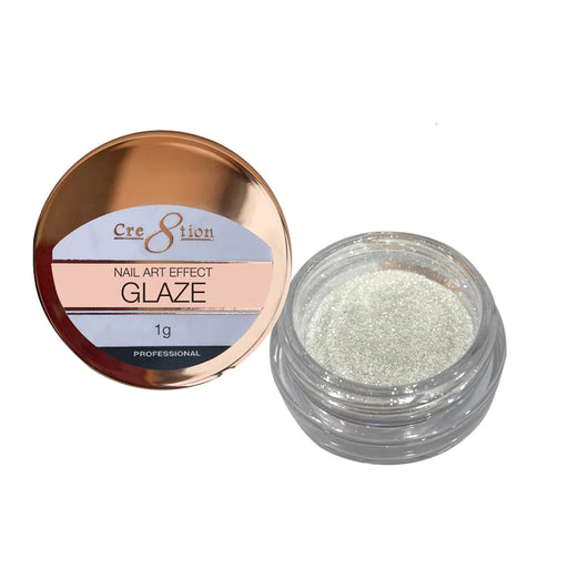 Cre8tion Nail Art Effect 2g, GLAZE (Glass Chrome), (Pk: 6 jars/pack)