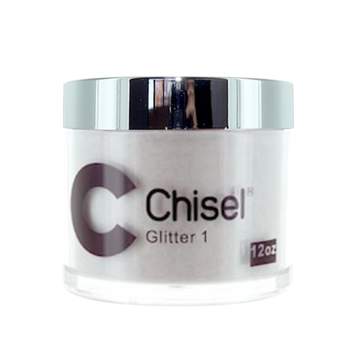Chisel 2in1 Acrylic/Dipping Powder 12oz, Pink & White Glitter Collection, GL01 (Pk: 60 pcs/case)