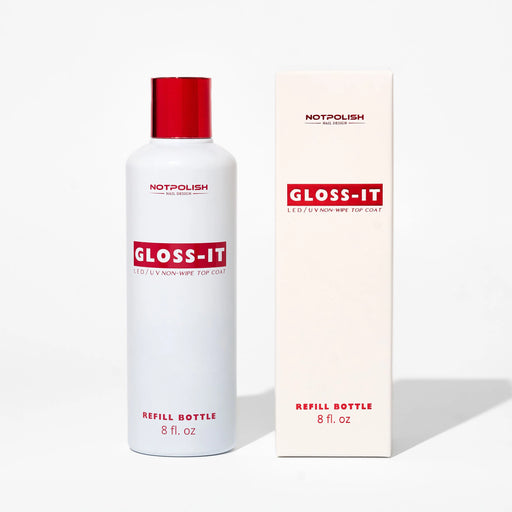 NotPolish Top Coat Gel Refill, Gloss-It, 8oz ( Pk: 6 pcs/box )