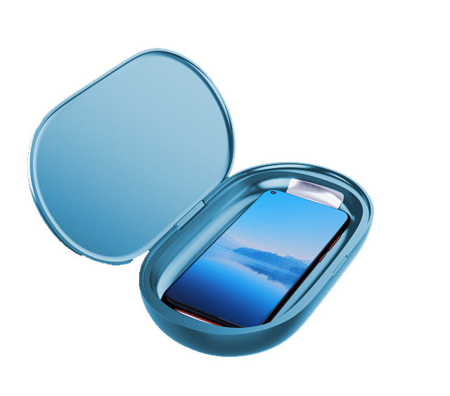 UV Cell Phone Multi-Function Disinfection Wireless Charger Box, BLUE