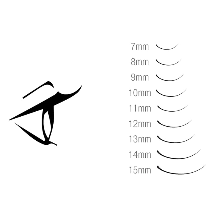 Hami Synthetic Eyelash Extension Single, C Curl, 0.2 x 7mm, 50167 OK1010VD