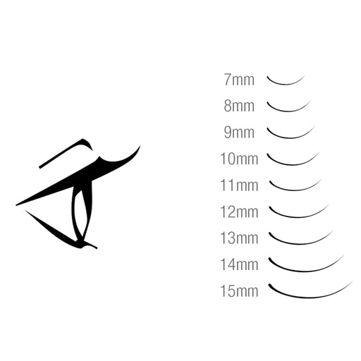 Hami Synthetic Eyelash Extension Single, C Curl, 0.25 x 11mm, 50180 OK1010VD