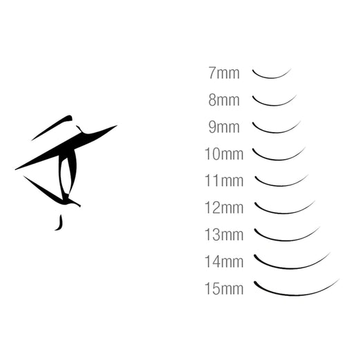 Hami Synthetic Eyelash Extension Single, J Curl, 0.2 x 13mm, 50218 OK1010VD
